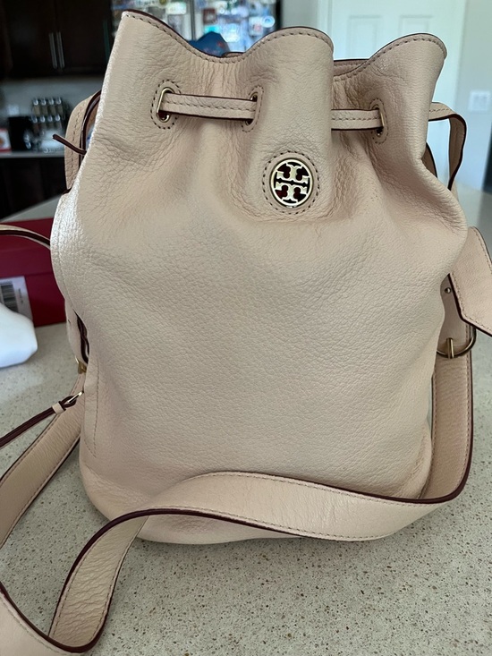 Tory Burch Soft Leather Drawstring Crossbody Bucket Bag main image 4